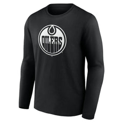 Edmonton Oilers Personalized Name & Number Monochrome Long Sleeve T-Shirt - NHL T-shirts