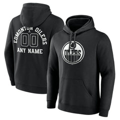 Edmonton Oilers Personalized Name & Number Monochrome Pullover Hoodie - NHL Hoodies