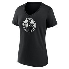 Edmonton Oilers Women's Personalized Name & Number Monochrome V-Neck T-Shirt - NHL T-shirts