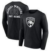 Florida Panthers Personalized Name & Number Monochrome Long Sleeve T-Shirt - NHL T-shirts