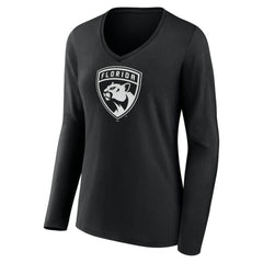 Florida Panthers Women's Personalized Name & Number Monochrome Long Sleeve V-Neck T-Shirt - NHL T-shirts