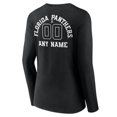 Florida Panthers Women's Personalized Name & Number Monochrome Long Sleeve V-Neck T-Shirt - NHL T-shirts