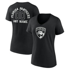 Florida Panthers Women's Personalized Name & Number Monochrome V-Neck T-Shirt - NHL T-shirts