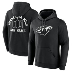 Minnesota Wild Personalized Name & Number Monochrome Pullover Hoodie - NHL Hoodies