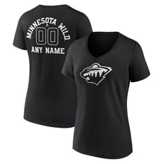 Minnesota Wild Women's Personalized Name & Number Monochrome V-Neck T-Shirt - NHL T-shirts