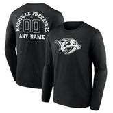 Nashville Predators Personalized Name & Number Monochrome Long Sleeve T-Shirt - NHL T-shirts