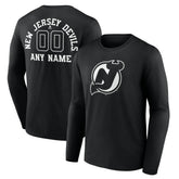 New Jersey Devils Personalized Name & Number Monochrome Long Sleeve T-Shirt - NHL T-shirts