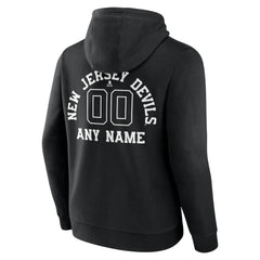 New Jersey Devils Personalized Name & Number Monochrome Pullover Hoodie - NHL Jerseys