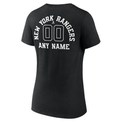 New York Rangers Women's Personalized Name & Number Monochrome V-Neck T-Shirt - NHL T-shirts