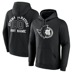 Ottawa Senators Personalized Name & Number Monochrome Pullover Hoodie - NHL Hoodies