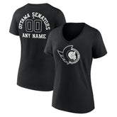 Ottawa Senators Women's Personalized Name & Number Monochrome V-Neck T-Shirt - NHL T-shirts