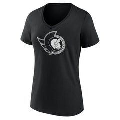 Ottawa Senators Women's Personalized Name & Number Monochrome V-Neck T-Shirt - NHL T-shirts