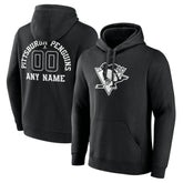 Pittsburgh Penguins Personalized Name & Number Monochrome Pullover Hoodie - NHL Hoodies