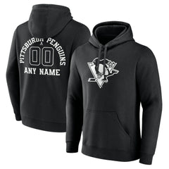 Pittsburgh Penguins Personalized Name & Number Monochrome Pullover Hoodie - NHL Hoodies