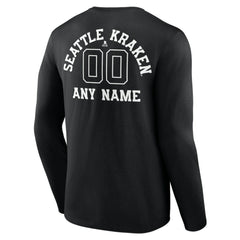 Seattle Kraken Personalized Name & Number Monochrome Long Sleeve T-Shirt - NHL T-shirts