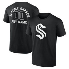Seattle Kraken Personalized Name & Number Monochrome T-Shirt - NHL T-shirts