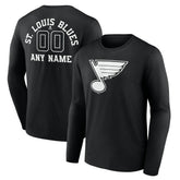 St. Louis Blues Personalized Name & Number Monochrome Long Sleeve T-Shirt - NHL T-shirts