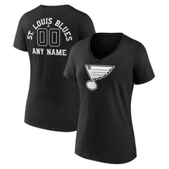 St. Louis Blues Women's Personalized Name & Number Monochrome V-Neck T-Shirt - NHL T-shirts