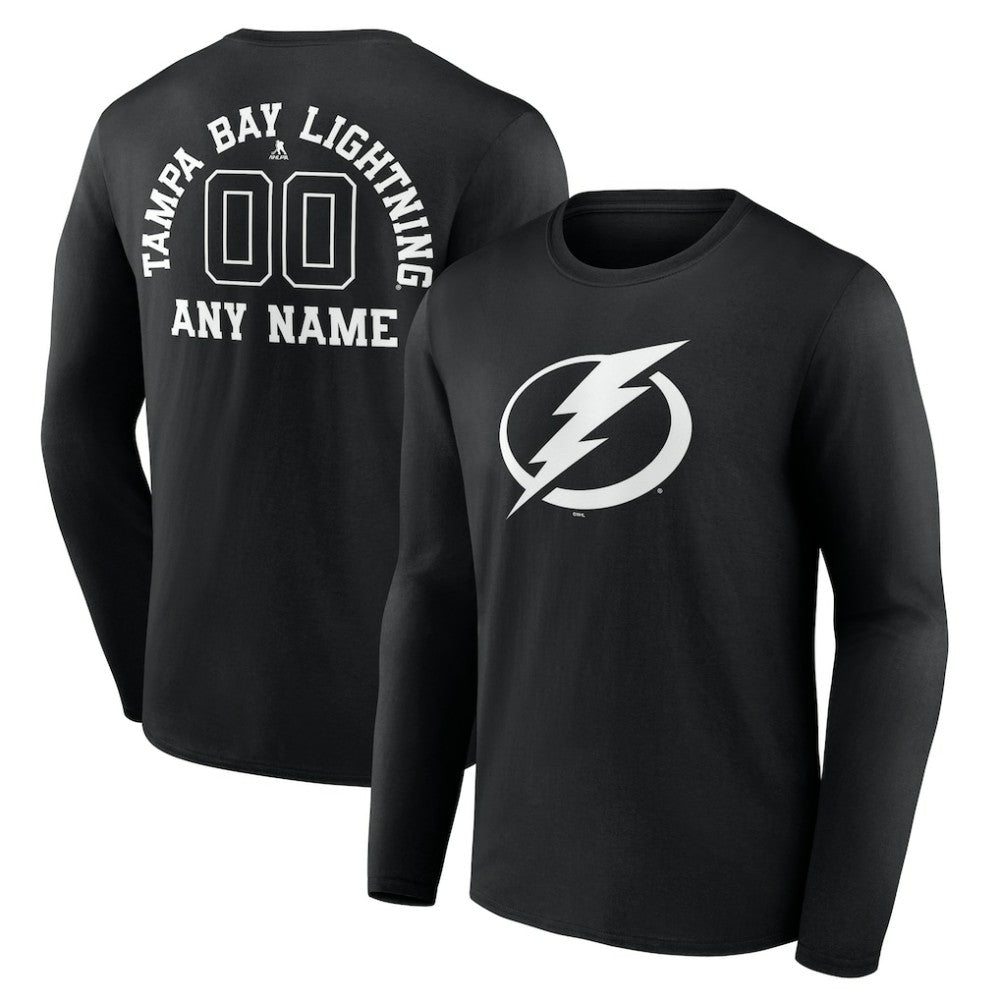 Tampa Bay Lightning Personalized Name & Number Monochrome Long Sleeve T-Shirt - NHL T-shirts