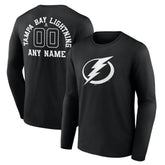 Tampa Bay Lightning Personalized Name & Number Monochrome Long Sleeve T-Shirt - NHL T-shirts