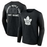 Toronto Maple Leafs Personalized Name & Number Monochrome Long Sleeve T-Shirt - NHL T-shirts