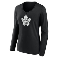 Toronto Maple Leafs Women's Personalized Name & Number Monochrome Long Sleeve V-Neck T-Shirt - NHL T-shirts