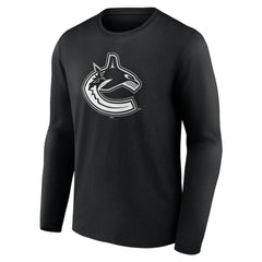 Vancouver Canucks Personalized Name & Number Monochrome Long Sleeve T-Shirt - NHL T-shirts