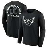 Washington Capitals Personalized Name & Number Monochrome Long Sleeve T-Shirt - NHL T-shirts