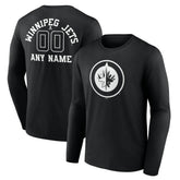 Winnipeg Jets Personalized Name & Number Monochrome Long Sleeve T-Shirt - NHL T-shirts
