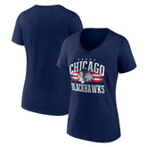 Chicago Blackhawks Women's Americana Team V-Neck T-Shirt - NHL T-shirts