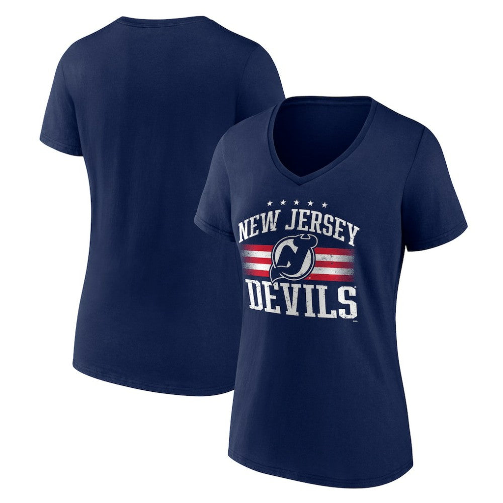 New Jersey Devils Women's Americana Team V-Neck T-Shirt - NHL T-shirts