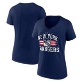 New York Rangers Women's Americana Team V-Neck T-Shirt - NHL T-shirts