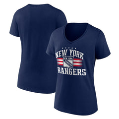 New York Rangers Women's Americana Team V-Neck T-Shirt - NHL T-shirts