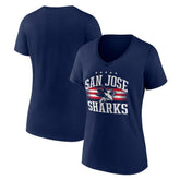 San Jose Sharks Women's Americana Team V-Neck T-Shirt - NHL T-shirts