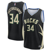 Black Giannis Antetokounmpo Milwaukee Bucks Fast Break Replica Player Jersey | NBA