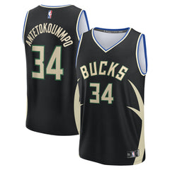 Black Giannis Antetokounmpo Milwaukee Bucks Fast Break Replica Player Jersey | NBA