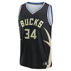 Black Giannis Antetokounmpo Milwaukee Bucks Youth Fast Break Replica Player Jersey | NBA