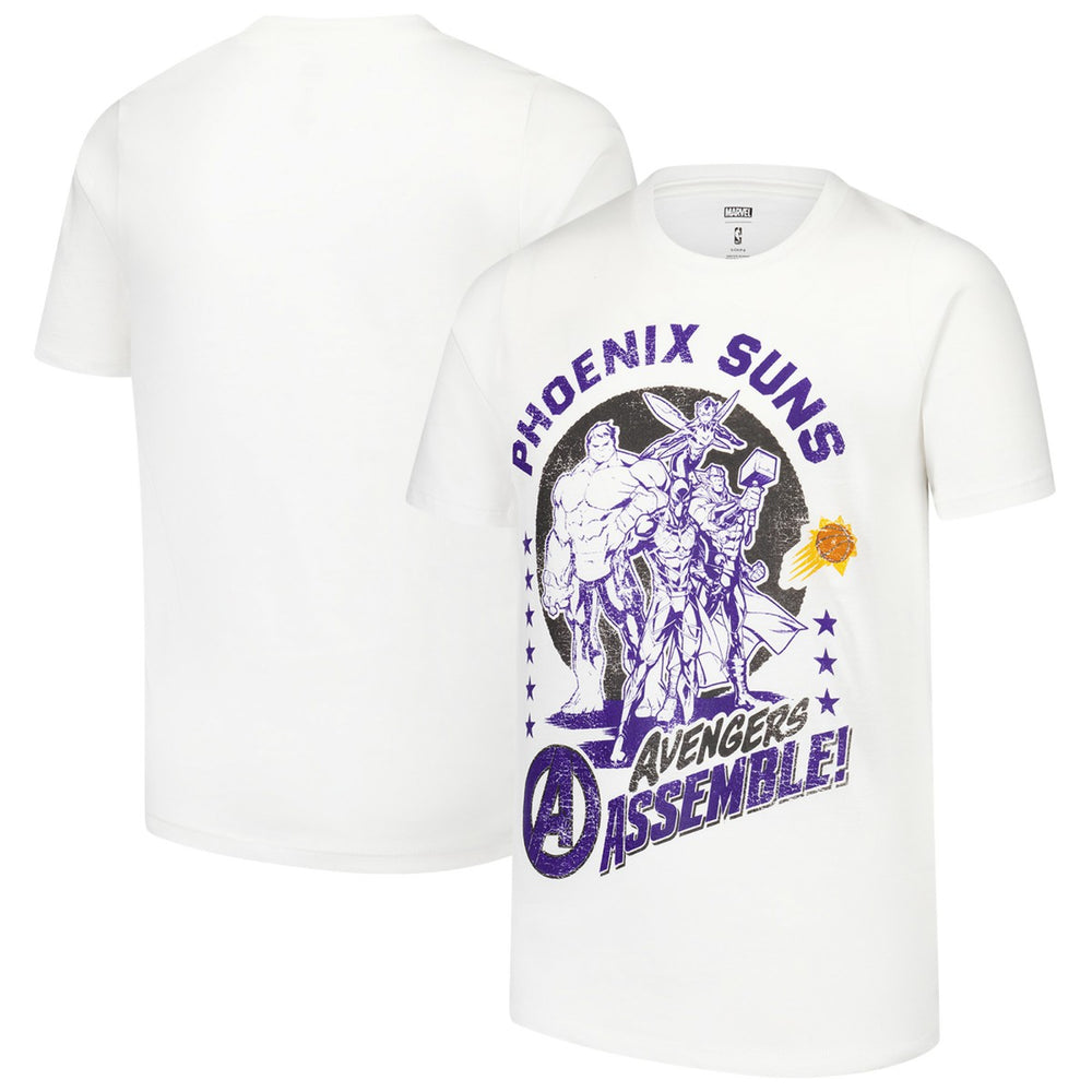 White Phoenix Suns Youth NBA x Marvel Avengers Squad T-Shirt | NBA