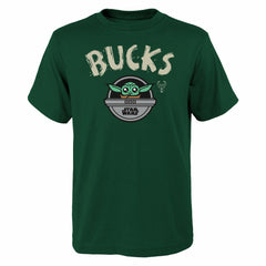 Hunter Green Milwaukee Bucks Youth Star Wars The Child T-Shirt | NBA