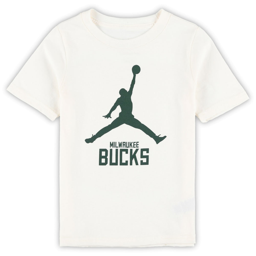 Cream Milwaukee Bucks Jordan Brand Preschool Essential Jumpman T-Shirt | NBA