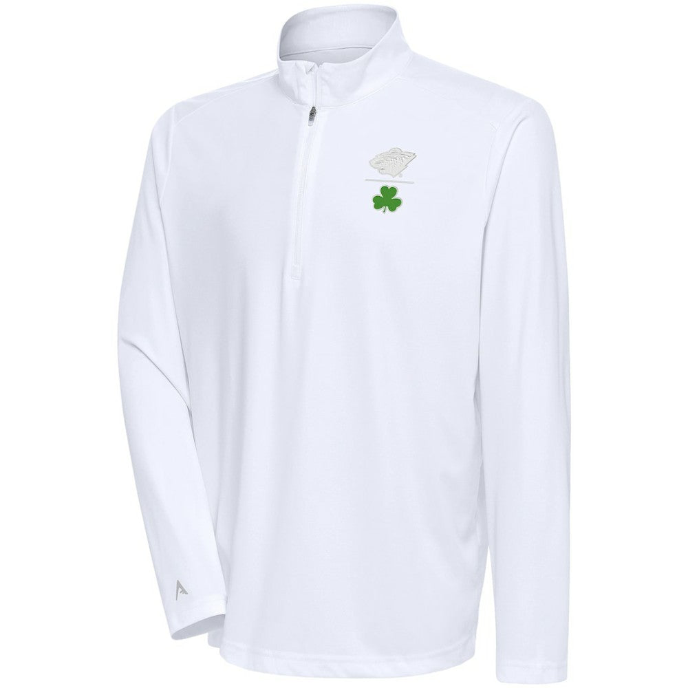 Minnesota Wild Antigua Shamrock Tribute Quarter-Zip Pullover Top - NHL Pullover