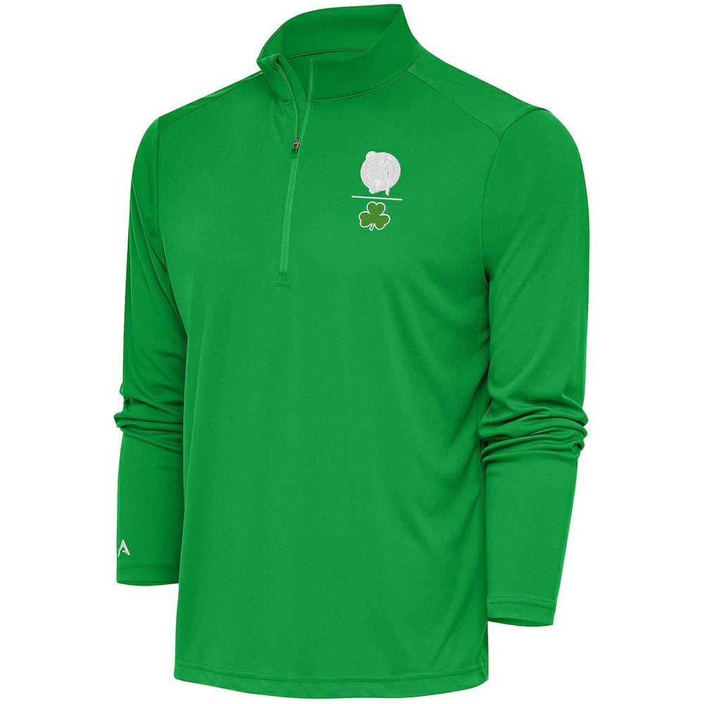 Kelly Green Boston Celtics Antigua Shamrock Tribute Quarter-Zip Pullover Top | NBA
