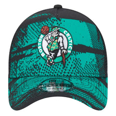 Black/Kelly Green Boston Celtics Tip Off A-Frame Trucker 9FORTY Adjustable Hat | NBA