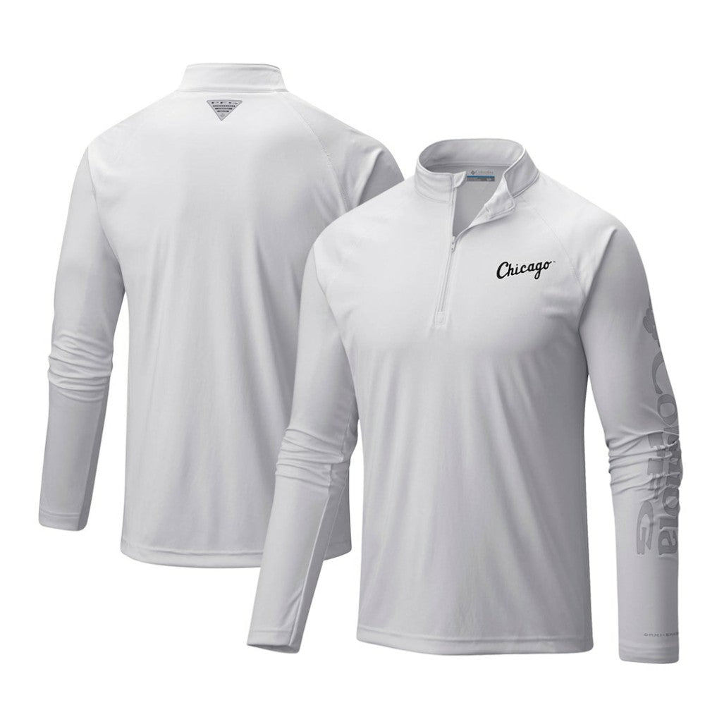 Chicago White Sox Columbia Terminal Tackle Omni-Shade Raglan Quarter-Zip Pullover Top - MLB Pullover
