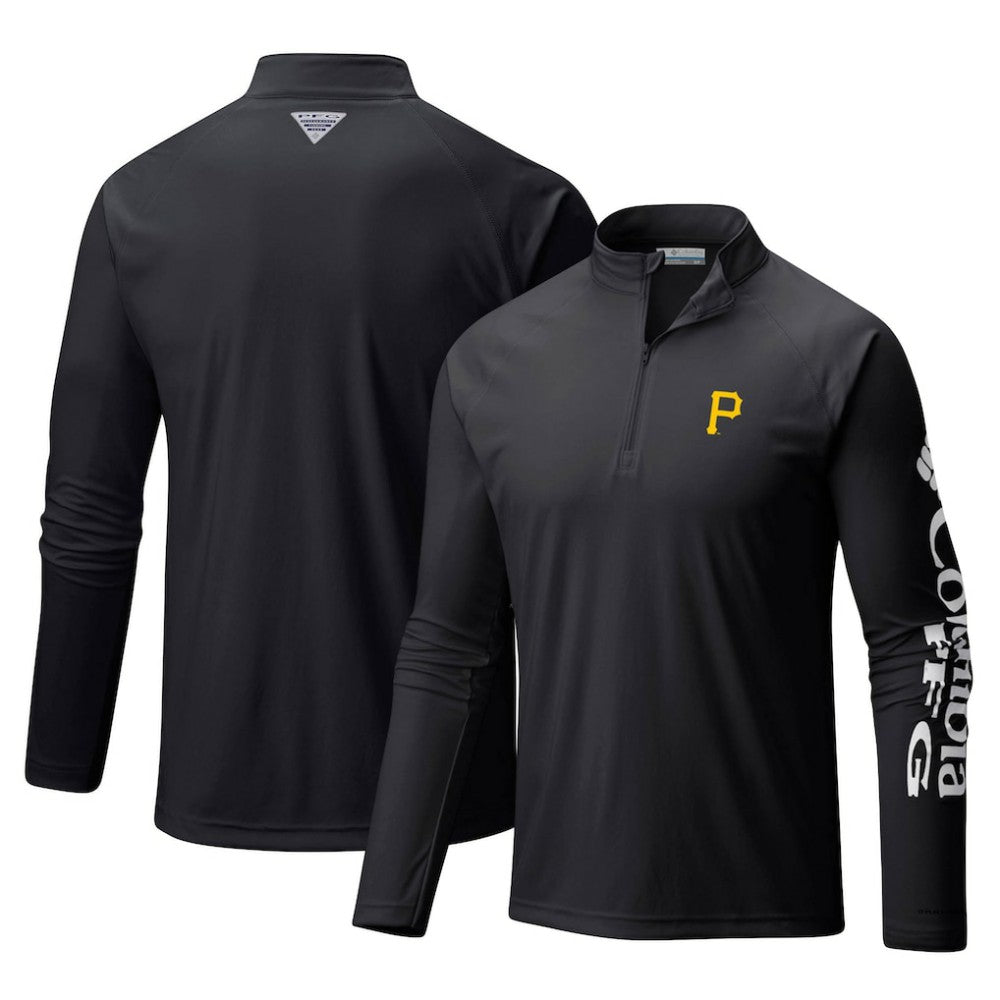 Pittsburgh Pirates Columbia Terminal Tackle Omni-Shade Raglan Quarter-Zip Pullover Top - MLB Pullover