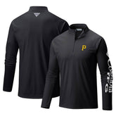 Pittsburgh Pirates Columbia Terminal Tackle Omni-Shade Raglan Quarter-Zip Pullover Top - MLB Pullover
