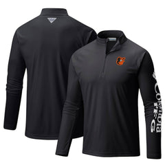 Baltimore Orioles Columbia Terminal Tackle Omni-Shade Raglan Quarter-Zip Pullover Top - MLB Pullover