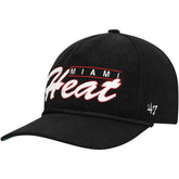 Black Miami Heat '47 Double Header Sidepatch Cord Hitch Adjustable Hat | NBA