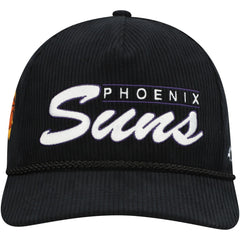 Black Phoenix Suns '47 Double Header Sidepatch Cord Hitch Adjustable Hat | NBA