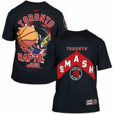 Black Toronto Raptors Hyperfly Unisex NBA x My Hero Academia All Might Smash T-Shirt | NBA